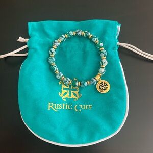 Custom Rustic Cuff Beaded Bracelet - Turquoise Beads